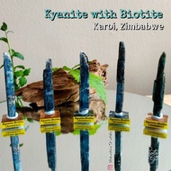 (StC) 1 Piece UV Fluorescent Blue Kyanite with Biotite from Zimbabwe - Blue Kyanite Raw Crystal