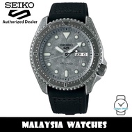 Seiko 5 Sports Superman SRPE79K1 Vintage Automatic 100M Silvery Grey Dial Black Calfskin Topped Silicone Strap Watch
