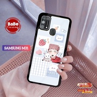 Case Samsung M31 - Casing Hp Cute Softcase Glass Silikon Kesing Kondom