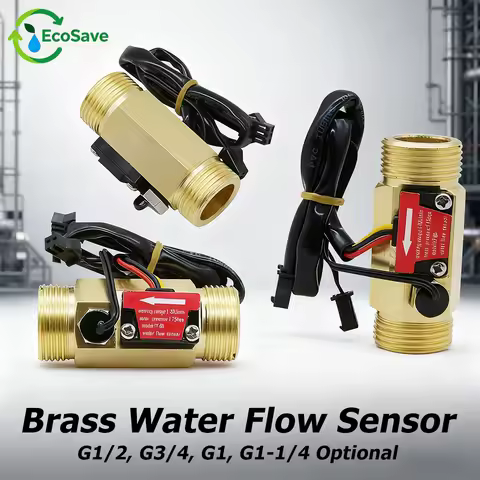 G1/2 G3/4 G1 Brass Water Flow Sensor Hall Turbine Flow Meter Electromagnetic Pulse Liquid Flow Rate 