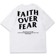 Triad TSHIRT FAITH OVER FEAR - Catholic Christian Spiritual T-Shirt - Christmas Christmas Cross Chur