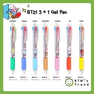 [BTS official merchandise] BT21 3+1 Gel Pen 0.7mm (KOYA, RJ, MANG, CHIMMY, COOKY, SHOOKY, TATA)