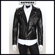Jaket Kulit PU Lelaki Baharu 2025 Sut Kot Lapel Kulit Jaket Kulit Motosikal Fit Slim Fit Lelaki Musi