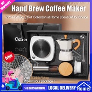 🔥7Pcs Hand Brew Coffee Maker Set Moka Pot Coffee Maker Espresso Coffee Machine With Grinder Electric