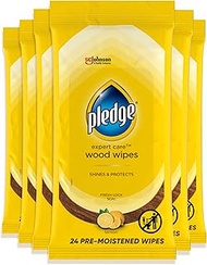 Pledge Multi-Surface Furniture Polish Wipes, Works on Wood, Granite, and Leather, Cleans and Protect
