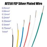 AF250 FEP Silver Plated Wire  0.05mm² ~1mm²  High Temperature DIY FEP Electronic Signal Copper Cable