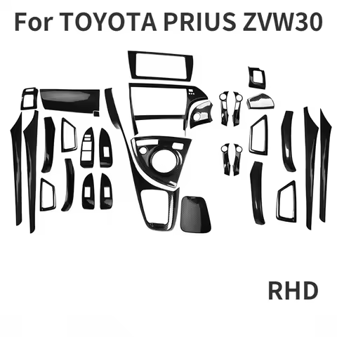 For TOYOTA PRIUS ZVW30 Prius 30 Accessories Car Interior Decoration Center Console Steering Wheel Wi