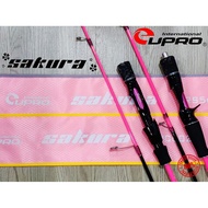 EUPRO SAKURA SOLID CARBON SPINNING / BAITCASTING (BC) FISHING ROD