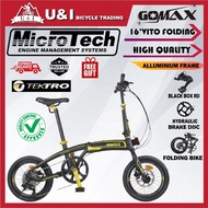 GOMAX VITO 16" BLACKBOX 9 Speed Aluminum Folding Bike / Basikal Lipat / Foldable Bike / Basikal Lipat Aluminum