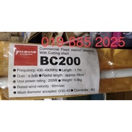 Diamond Antenna BC200 UHF 430-490Mhz 6.5dB Fixed Base Fiberglass Antenna