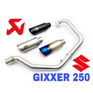 Exhaust Suzuki GIXXER 250 Full System Piping Stainless Steel Akra Short Muffler Accessories Ekzos Ma