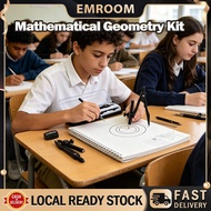Metal Geometry Instrument Kit Integrated Compass & Clip Pen Practical Drafting Supplies for Student