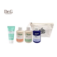 Dr.G Travel Set Pouch 4-Piece, Travel Essentials, Recyclable Pouch, 2-In-1 Shampoo, Body Wash, Body 