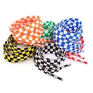 Two-color Checkered Flat Shoelaces Plaid Shoe Lace for Casual Shoes 120 CM 140 CM gridiron pattern
