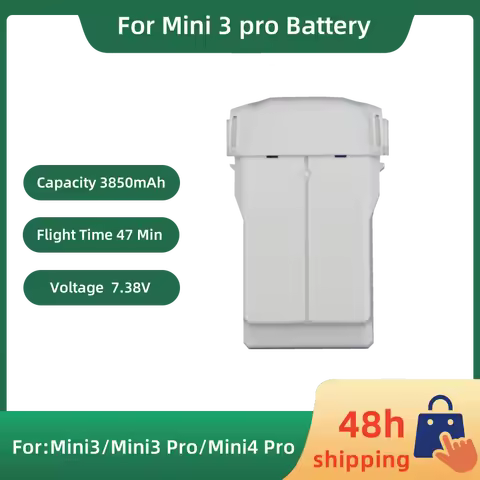 For Mini 3 Pro Battery 3850mAh 7.38V Flight Time 47 Minutes Compatible Mini 3/3 Pro/4 Pro Intelligen