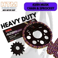 428H MUSK 132L SPORT BONUS E BONUS 110 EBONUS BONUS110SR SYM BLACK PURPLE CHAIN HTM SMS SPROCKET SET