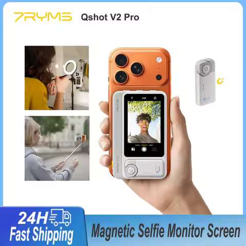 7RYMS Qshot V2Pro Magnetic Wireless/Wire Phone Selfie Monitor Screen For iPhone HD Display Rear Came