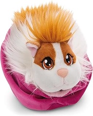 NICI Little Paws 61333 Guinea Pig Cuddly Toy 12 cm Caramel White in Mauve Basket - Fluffy Stuffed To
