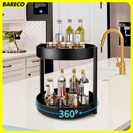 Stainless Steel Kitchen Storage 2 Layer Rotating Spice Rack - NM2