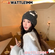 WATTLE1MM Knitted Beanie Hat, 56cm To 58cm Head Circumference Face Slimming Style Winter Ear Protect