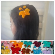 ​Hair Clip Butterfly Handmade Fuzzy Wire Pearl - Pipe Cleaner Hairpin Cute Aesthetic Y2K (Set)