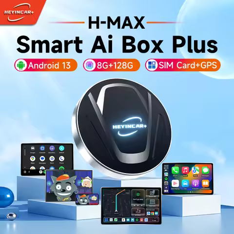 2025 HEYINCAR CarPlay Smart Ai tv Box Plus Android 13 8GB+128GB for Netflix For YouTube Wireless And