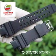 D-ZINER WATCH STRAP 8090 BLACK RUBBER STRAP D-ZINER 8090 PREMIUM ORIGINAL OEM