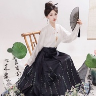 Skirt for Women Hanfu Horse-faced Skirt  National Style New Chinese Style Thin Daily Commuting Set Women