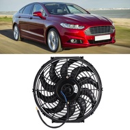 12in Universal Slim Radiator Cooling Fan 12V 1730 CFM Electric with Mounting Kit 10 Blade ABS for En