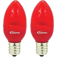 PowerPac 2 Pieces X 1w E12 Led Bulb Red Light Pp6220r