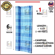 PUTIH (6 Feet x 40 FEET) PE TARPAULIN CANVAS/BLUE WHITE CANVAS ROLL/BLUE WHITE Fabric/BLUE WHITE CAN