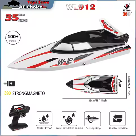 Wltoys RC Boat Wl912 35KM/H High Speed Racing Boat 2.4GHz Capsize Protection Professional Remote Con