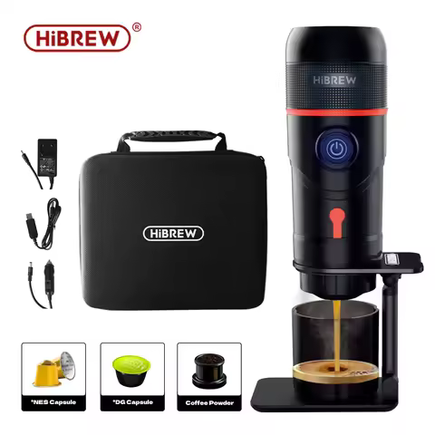 HiBREW Portable Coffee Machine for Car & Home,DC12V Expresso Coffee Maker Fit Nexpresso Dolce Pod Ca