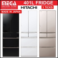 HITACHI R-HW530NS 401L 6-DOOR FRIDGE (3 TICKS)