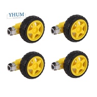 4PCS DC Electric Motor + Plastic TT Motor Tire Wheel Dual Shaft Gear Motor TT   for  Smart Car