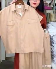 Bộ Áo Cộc Cổ Sơ Mi Quần Dài Thiết Kế Lịch Sự Trẻ Trung Mã E41