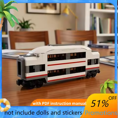 284PCS MOC Technic City Railway High Speed Train Sleeper Coach Model Building Blocks DIY Gift Set Ho