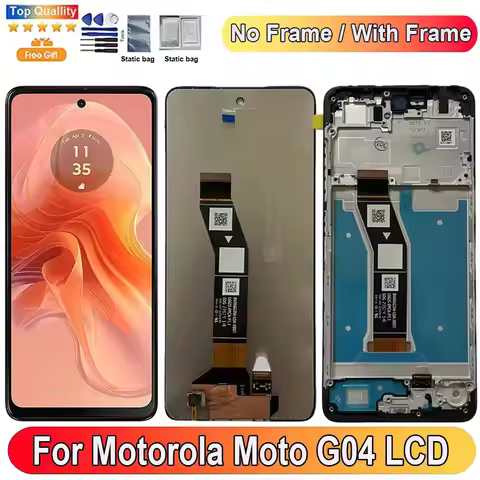 6.56''For Motorola Moto G04 LCD Display Screen Touch Panel Digitizer Replacement Parts For Motorola 