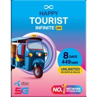 DTAC eSIM - Happy Tourist Infinite 449 (8days Infinite Data)