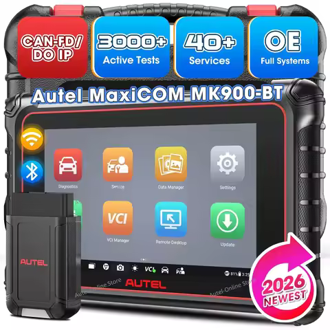 Autel MaxiCOM MK900BT Scanner 2025 MK900 BT Bidirectional Diagnostic Scan Tool 40+ Service CAN-FD&DO
