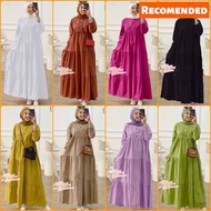 Batik Usman - Kirania Dress / Midi Dress Ruffle / gamis ruffle / Gamis Polos putih Bahan rayon Adem 