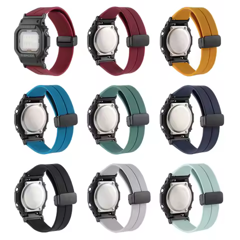 Magnetic Silicone Strap For Casio DW-5600 GW-5035 GW-B5600 G-5600E GW-M5610 DW-5600BB