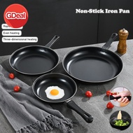 GDeal Set Of 3 Cooking Utensils Non Stick Iron Frying Pan Grill Wok Kitchen Cookware Set Kitchenware
