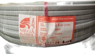 2.5mm * 2C Twin Flat Cable 90m (MEGA) GREY 1 ROLL //  2.5mm * 2C Twin Flat Cable 60m Black