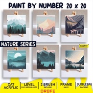 DROFE Paint By Number Kids Landscape Home Decor Gift On Canvas (20 x 20cm)