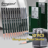 Giorgione Set 12pcs Complete Pencil 2H/HB/2B/4B/8B Sketch BR295 Mix