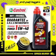 Castrol 5W40 POWER1 ULTIMATE SCOOTER OIL (NEW) [𝟭𝟬𝟬％ 𝗢𝗥𝗜𝗚𝗜𝗡𝗔𝗟] FULLY Minyak Hitam SKUTER Castrol 5W4