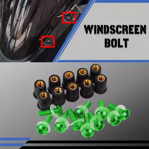 5mm 10PCS M5 Windscreen Windshield Bolts Screw Kits For Kawasaki Ninja ZX6R ZX9R ZX12R z750 z800 z90