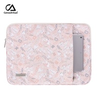 CanvasArtisan Pink Floral Laptop Bag with Front Pocket Waterproof Shockproof Leather Cover Tablet Sleeve Case for Macbook Air Pro M1 M2 Asus 11/12/13/14/15 inch