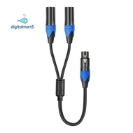 50cm XLR Splitter Cable 1 XLR Female to 2 XLR Male XLR Y Splitter Cable Microphone Splitter Cord for